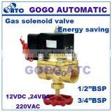 2 Way Air Gas Copper Solenoid Valve With Manual Emergency Switch G1/2 3/4" Inch Plastic Energy Saving Coil Full Brass Valve N.C thumbnail-2