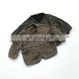Kids Childrens Black Brown Plaid Jacket thumbnail-1