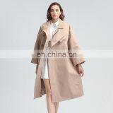 TWOTWINSTYLE Windbreaker For Women Turtleneck Long Sleeve Sashes Large Size Loose Casual Elegant thumbnail-2