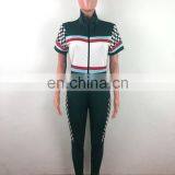 Summer Sexy V Neck Jumpsuits Plaid High Waist Rompers Front Zipper Womens Jumpsuit Bodycon Overalls Short Sleeve Playsuit thumbnail-4