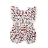Baby Girls Cherry Pattern Romper 2019 New Summer Newborn Baby Girl Floral Romper Fly Sleeve Jumpsuit Lace Outfit Clothes Sunsuit thumbnail-3