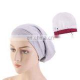Womens Solid Satin Bonnet Elastic Band Turban Shower Cap For Hotel Silicone Shower Cap Baby Night Sleep Hat Hair Loss thumbnail-6