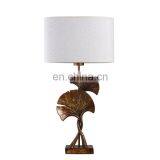 Japanese Style Hotel Decor Lights Resin Ginkgo Leaf Shape Bronze Custom Vintage Nightstand Lamps thumbnail-2
