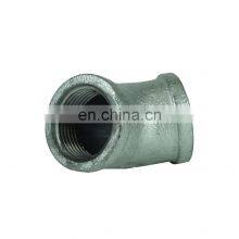 DKV bsp npt threaded hot dipped galvanized steel ductile iron GI 45 degrees elbow pipe fittings