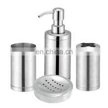 Stainless Steel Bathroom Accessories Liquid Bottle, Toothbrush Holder,rinse Cup and Soap Container thumbnail-1