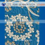 Fancy Embroidery Organza Mantilla Lace Fabric for Jamdani Saree thumbnail-1