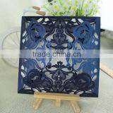 Guangzhou Factory Blank Wholesale Royal Blue Laser Cut Invitation Letter thumbnail-4