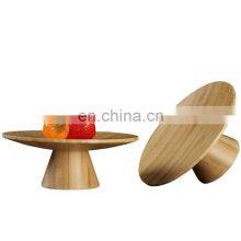 Kitchen & Tabletop Bamboo Tall Cake Display Tray Dessert Snack Pallet Dried Fruit Snack Bread Tasting Plate thumbnail-1