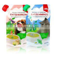 Animal Pet Dog Food Portable Liquid Treats Aluminium Foil Suction Nozzle Packaging Stand up Pouch Plastic Bag