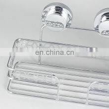 ODM Diamond Series Bathroom Iron Rack Wall Mounted Wire Basket Suction Cup Shower Caddy Bathroom Shelf thumbnail-5