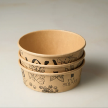 Factory Direct 2024 Best-selling Paper Salad Soup Bowl With Lid 8oz 16oz 32oz Kraft Paper Bowl thumbnail-2