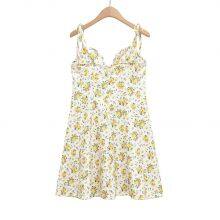 2025 Summer New Design Fashionable Flower Printed Strap Dress thumbnail-4