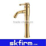 Crystal Deck Mounted Gold-Plated Basin Faucet