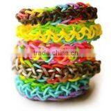 Silicone rubber rainbow woven wristband