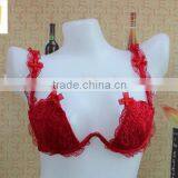 Hot Sexy Triangle Bright Red Flower Lace Bra With Wedding Hall thumbnail-1