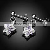 SPE020 Cooper Alloy Jewelry Purple Zircon Stud Earring thumbnail-5