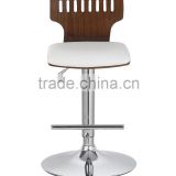2016 Latest Good quality industrial wooden upholstery seat bar stool high bar chair with metal legs