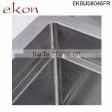 Wholesale Prices Handmade Stainless Steel Double Bowl Under Mount Kitchen Sinks thumbnail-4