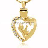 Religious Cremation Ash Holder 316L Hollow Out Mother Hug Baby Pendant Christian Graceful Pendant for Women thumbnail-1