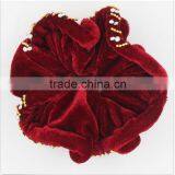 Red Velvet Bun Scrunchy Rhinestone Hair Ponytail Holder Hair Accessories thumbnail-1