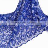 51-52'' width high quality african cord lace / water dissolving fabric / guipure lace royal blue for sexy lady dress