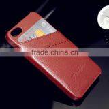 top grade leather case for iphone 5 with card slot, back phone case, newest desing mobile case