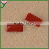 Hot Sell Loose Rectangle Flat Back Checker Cut Glass Red Coral Gemstone thumbnail-3