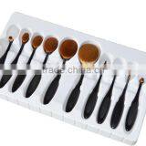 Professional Oval Tooth Shape 10 Pcs Makeup Brush Set Private Logo Welcome thumbnail-2