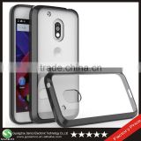 Samco 2016 Cool Transparent Hybrid Heavy Duty Hard Design Cover with Bumper Shell Case for Motorola Moto G4