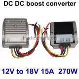 Manufactory DC DC Power Transformer 12V (8V-15V) to dc 18V 15A Step up Converter