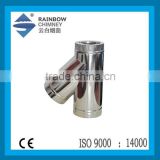 CE Stainless steel double wall chimney flue pipe 135 degree tee