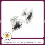 Top Quality 316L Stainless Steel Cufflinks Enamel Heart Shape Cardiogram Cuff Botton For MEN thumbnail-1