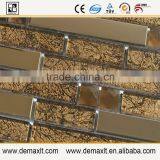 Brown Crystal Strip Glass Mosaic Tile for Balcony Wall Decor thumbnail-2