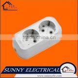 European Style 2 Gang Germany Electrical Power Extension Socket