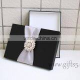 Graceful Black Silk Wedding Packaging Box for Invitation Cards thumbnail-4