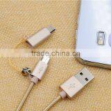 Wholesale Braided 2 in 1 Mobile Cable for Iphone and Samsung Usb Cable thumbnail-4