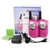 Updated Pink retevis RT-388 0.5W 22 Channel 462.5625-467.7250 UHF rechargable mini 2 way Radio