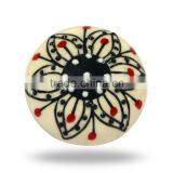Ceramic Alaskan Black Flower White Knob thumbnail-6