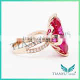 Fashion Ruby Gemstone18K Gold Wedding Rings Foreverone 9 Hearts & Flower VVS1 E-F Round Cut Moissanite Diamond Rings