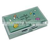 7 Compartments Lockable Metal Pill Box thumbnail-2