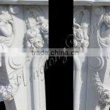 White Marble Fireplace Surround With Angel Statue thumbnail-3