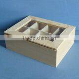 Hot Selling Handmade Wooden Compartment Boxes With Clear Lid thumbnail-3