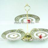 3-tiers Cake Stand Ceramic Porcelain Mid-east Style Cake Plates Wholesale thumbnail-3