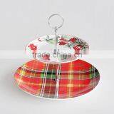 12" Porcelain Cake Plate With Server,ceramic Plate With Server,porcelain Christmas Plate thumbnail-4