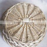 Handwoven Round Wicker Rattan Tray for Food thumbnail-6