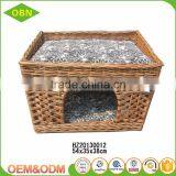 China Hot Sale Exquisite Modern Design Indoor Woven Wicker Pet Cat and Dog House Basket thumbnail-4