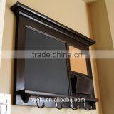Home Decor Wood Wall Mounted Bulletin Board Entryway Chalk Board Mail Sorter Rack With Key Hooks and BlackBoard thumbnail-4