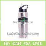 750ml Popular Wide Mouth Stainless Steel Sport Bottle With Straw Lid and Silicone Band thumbnail-1