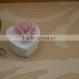 Hand Painted White Ceramic Jewel Box With Flower Shape Design thumbnail-3