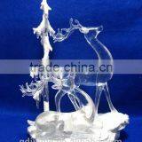 Clear Standing and Crouching Deer and Tree With LED Light for 2015 thumbnail-1